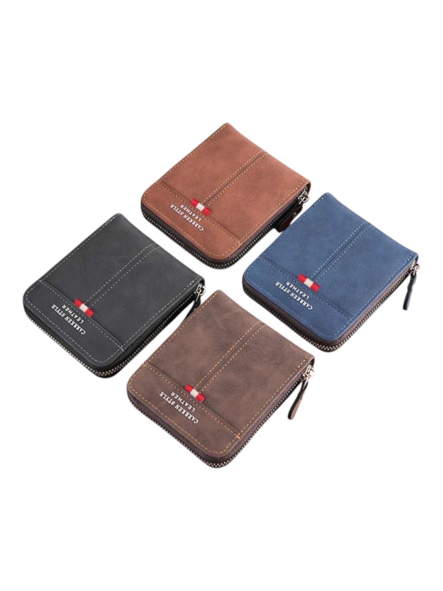 Men's Leather Wallet - Purse - CarrKen - Navy