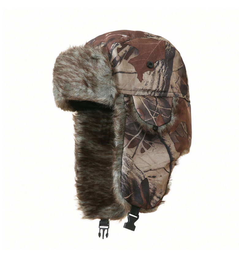 Windproof earflap hat - camouflage-maple leaf