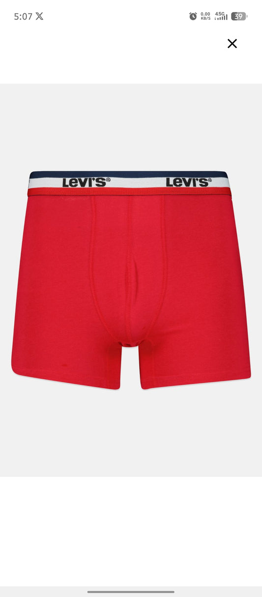 (Pack of 2) Authentic Levi's Men’s Boxers - Red - L