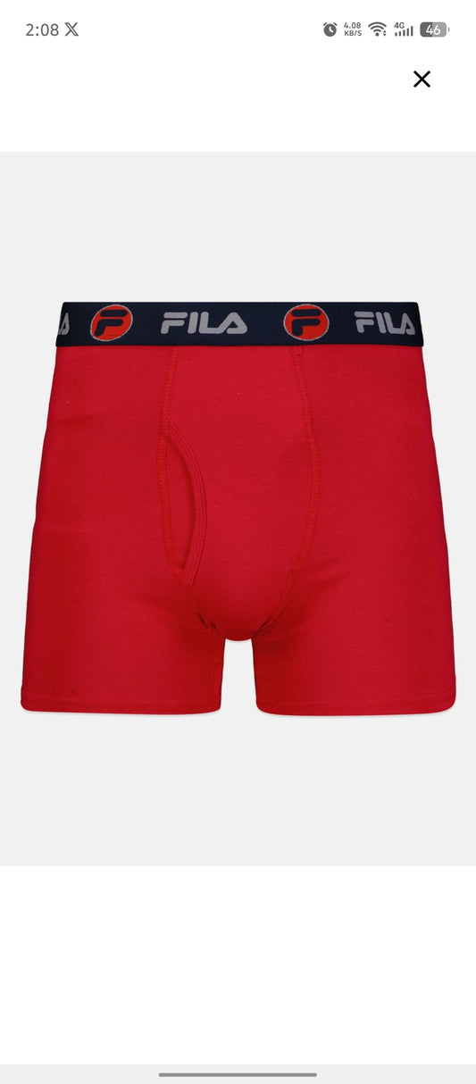 (Pack of 2) Authentic Fila Men’s Boxers - Dark gray & Red - L