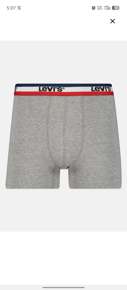 (Pack of 3) Authentic Levi's Men’s Boxers - Black & Gray - L