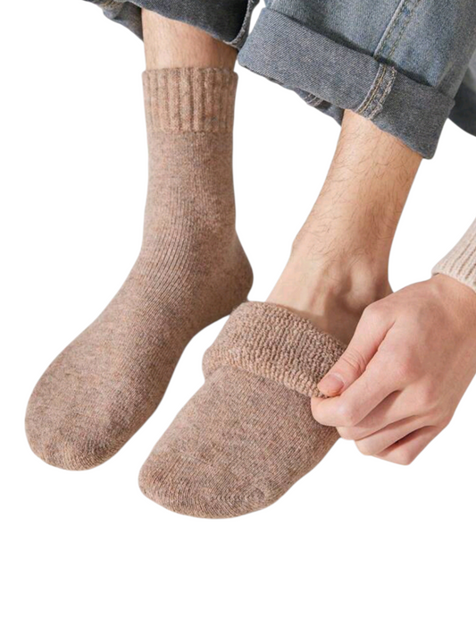 2 Pairs Unisex High-quality Wool Socks For Winter - Multicolor - Size 42-43