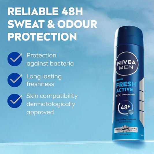 Nivea Men Deo Spray - 48H - Fresh Active - 150 ml