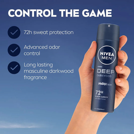 Nivea Men Deo Spray - 72H - Deep Darkwood - 150 ml