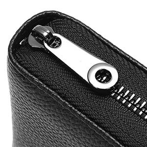 Credit Card Holder Wallet, Genuine Leather, Unisex, Small RFID Blocking, 20 Card Slots Organizer, Black