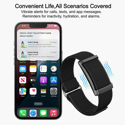 Dual Straps, Unisex, AI Health Analysis Bracelet, AI Smart Fitness Bracelets, Yawell Y25S Screenless Smart Bracelet OEM, Waterproof Smart Bracelets.