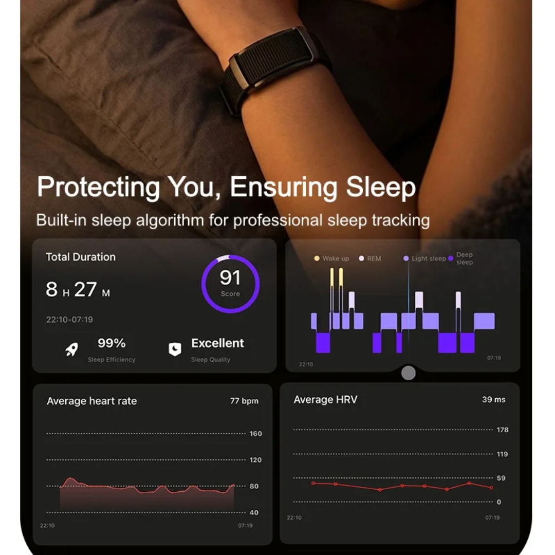 Dual Straps, Unisex, AI Health Analysis Bracelet, AI Smart Fitness Bracelets, Yawell Y25S Screenless Smart Bracelet OEM, Waterproof Smart Bracelets.