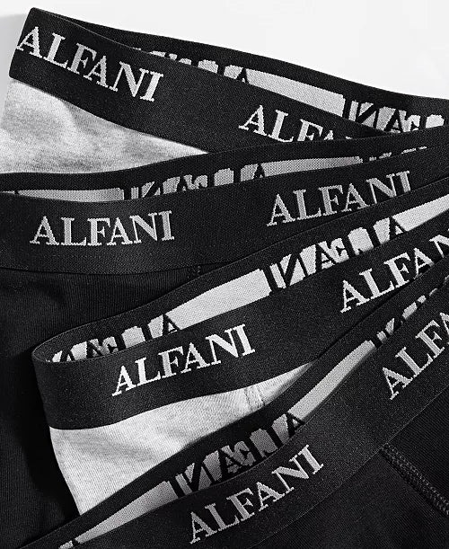(Pack of 4) Alfani Men’s 100% Cotton Black & Gray Boxers - X-Large