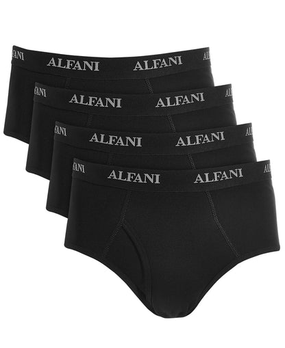(Pack of 4) Original Alfani Men's Brief - 100% Cotton - Moisture Wicking Brief - Black - X-Large