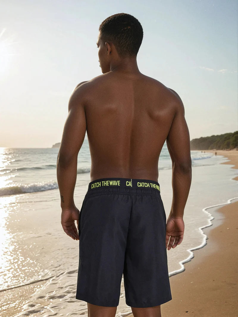 Men's Quick-Drying Swimming Short - Color: Navy Blue - Size: Medium
