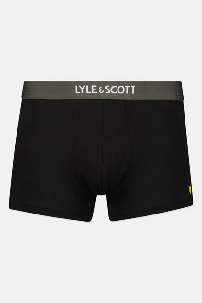 (Pack of 3) Lyle & Scotte Brand - Men's Boxers (95% Cotton) - Small - Black