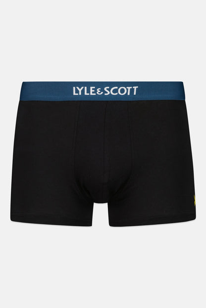 (Pack of 3) Lyle & Scotte Brand - Men's Boxers (95% Cotton) - Small - Black