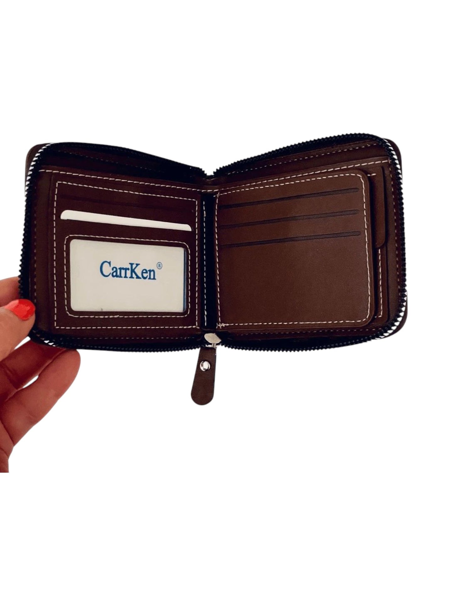 Men's Leather Wallet - Purse - CarrKen - Dark Gray