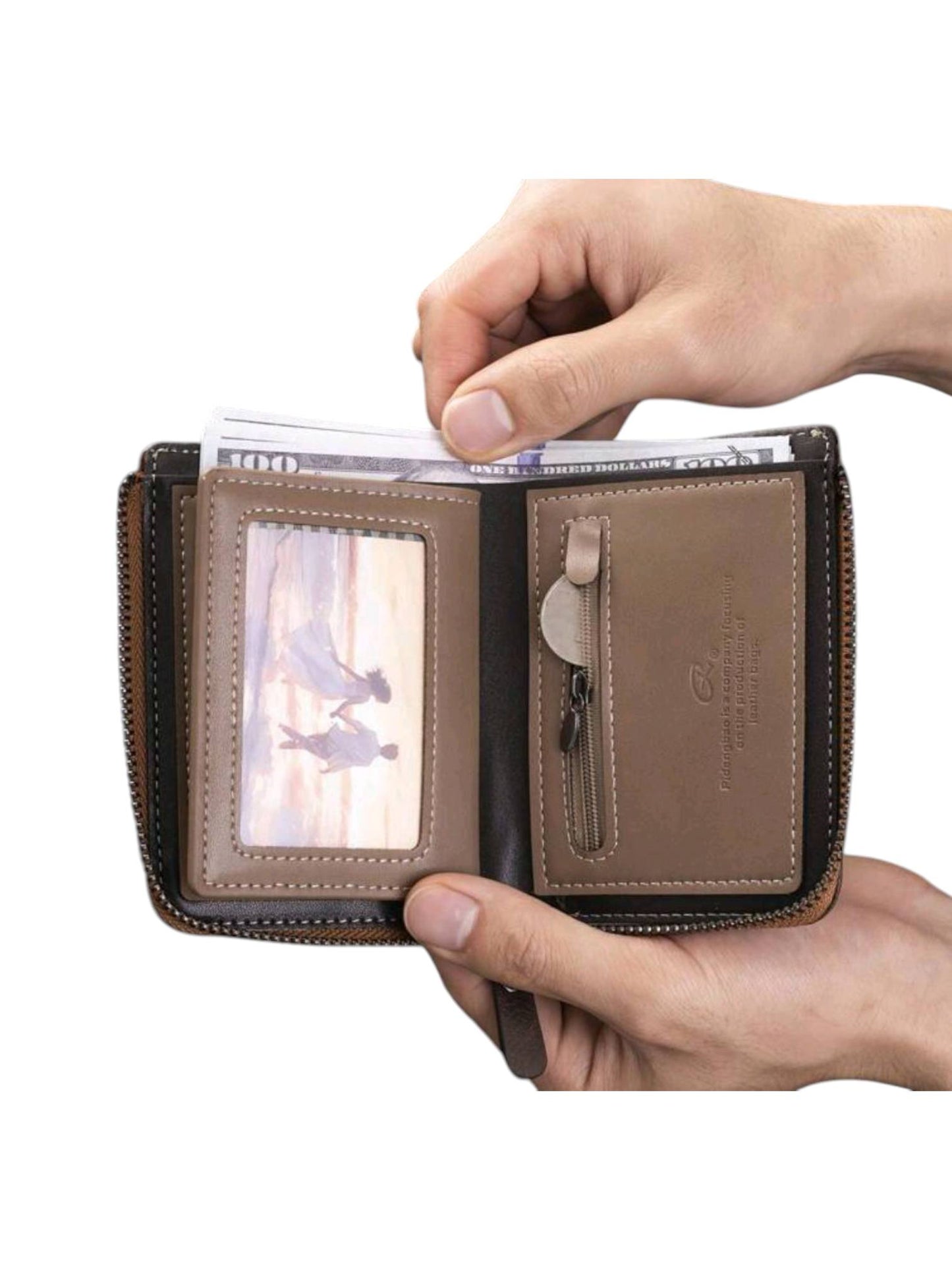 Men's Leather Wallet - Purse - LePidengbao - Mocha Brown