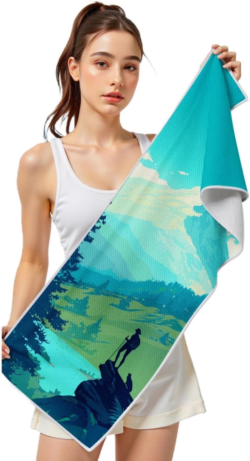 Unisex Lightweight Sports Towel, Thin, Microfiber, Highly Absorbent, Quick-drying, Breathable, Dimensions: 100.1L x 30W cm