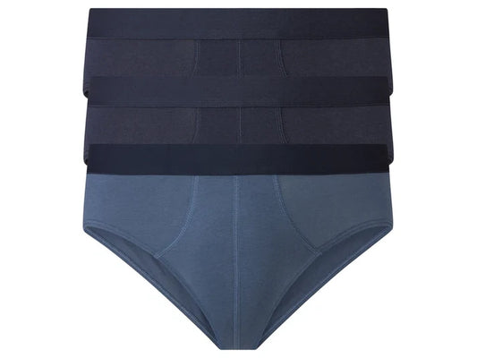 Blue and Black high-waisted underwear .