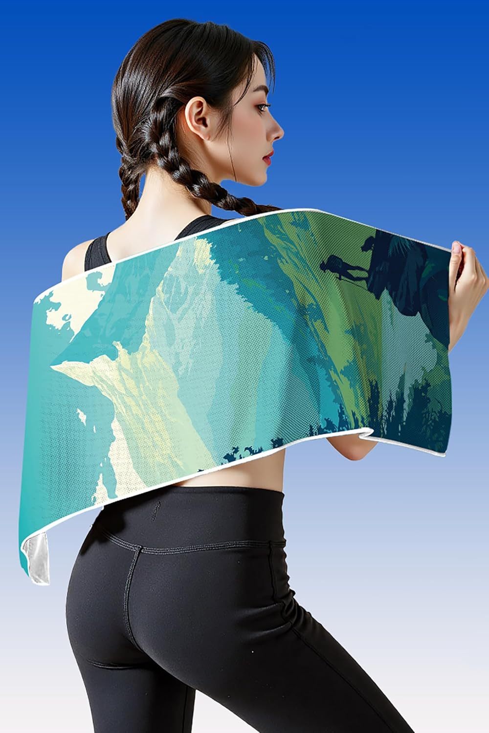 Unisex Lightweight Sports Towel, Thin, Microfiber, Highly Absorbent, Quick-drying, Breathable, Dimensions: 100.1L x 30W cm