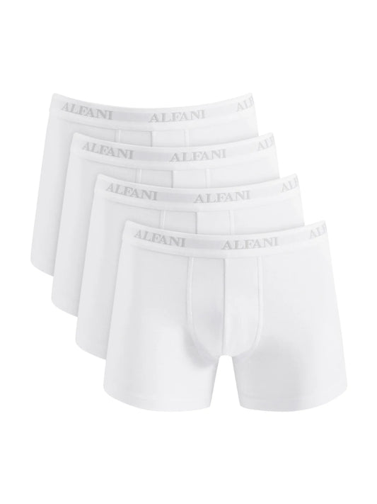 (Pack of 4) Alfani Men’s 100% Cotton White Boxers - X-Large