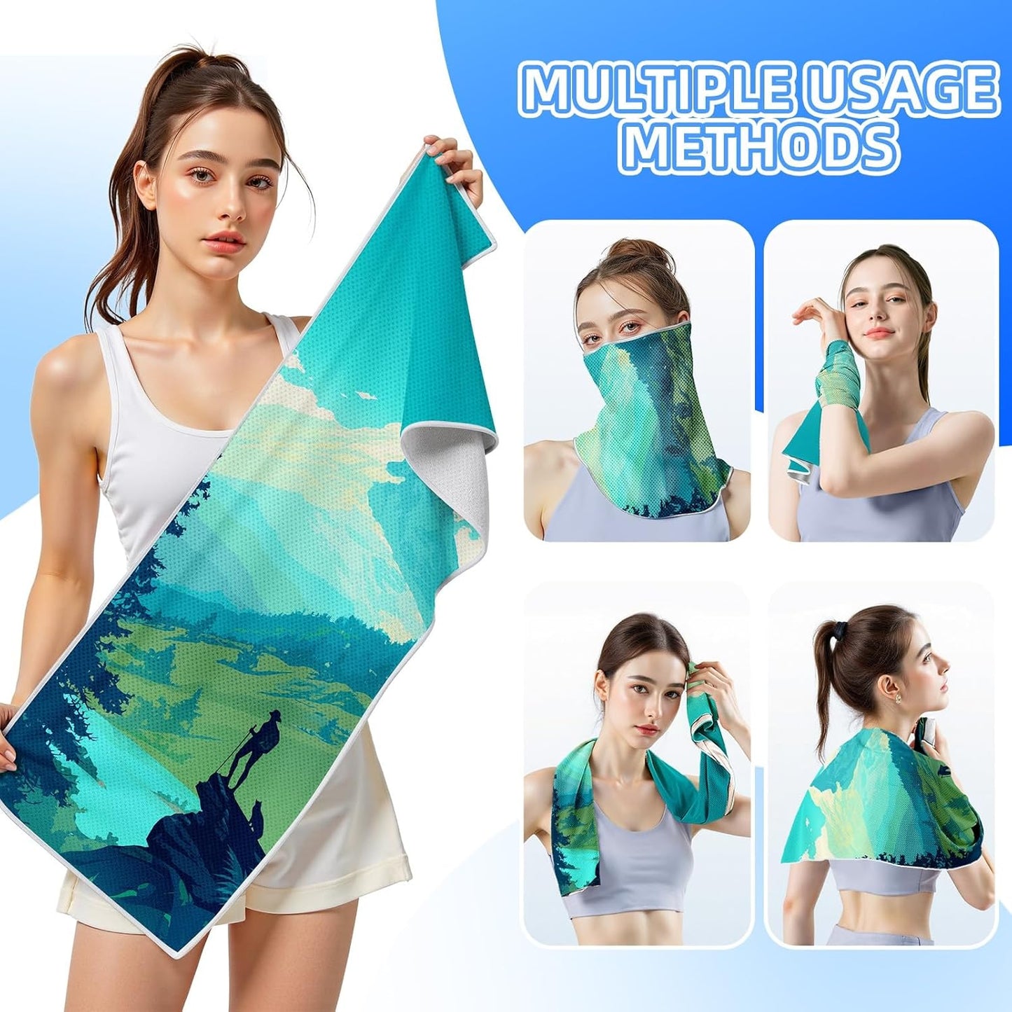 Unisex Lightweight Sports Towel, Thin, Microfiber, Highly Absorbent, Quick-drying, Breathable, Dimensions: 100.1L x 30W cm