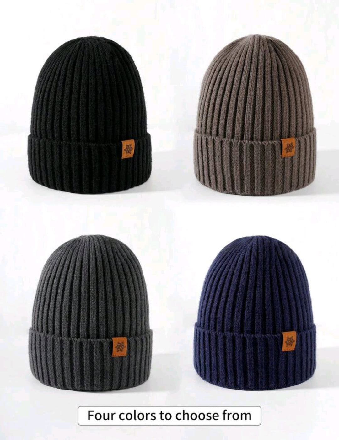 Men's Winter Knitted Beanie, Long Scarf, and Gloves Set - Striped - Gray