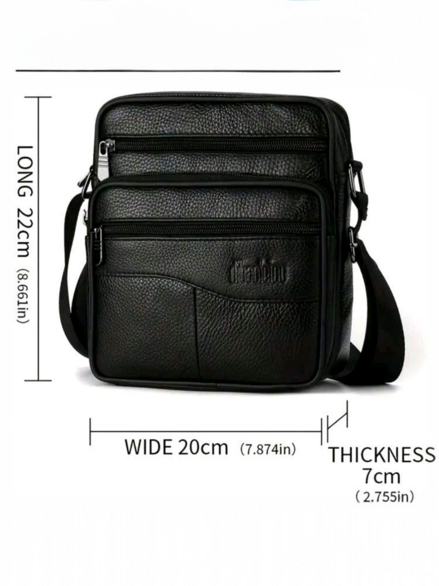 Men's Crossbody Leather Bag - Satchel