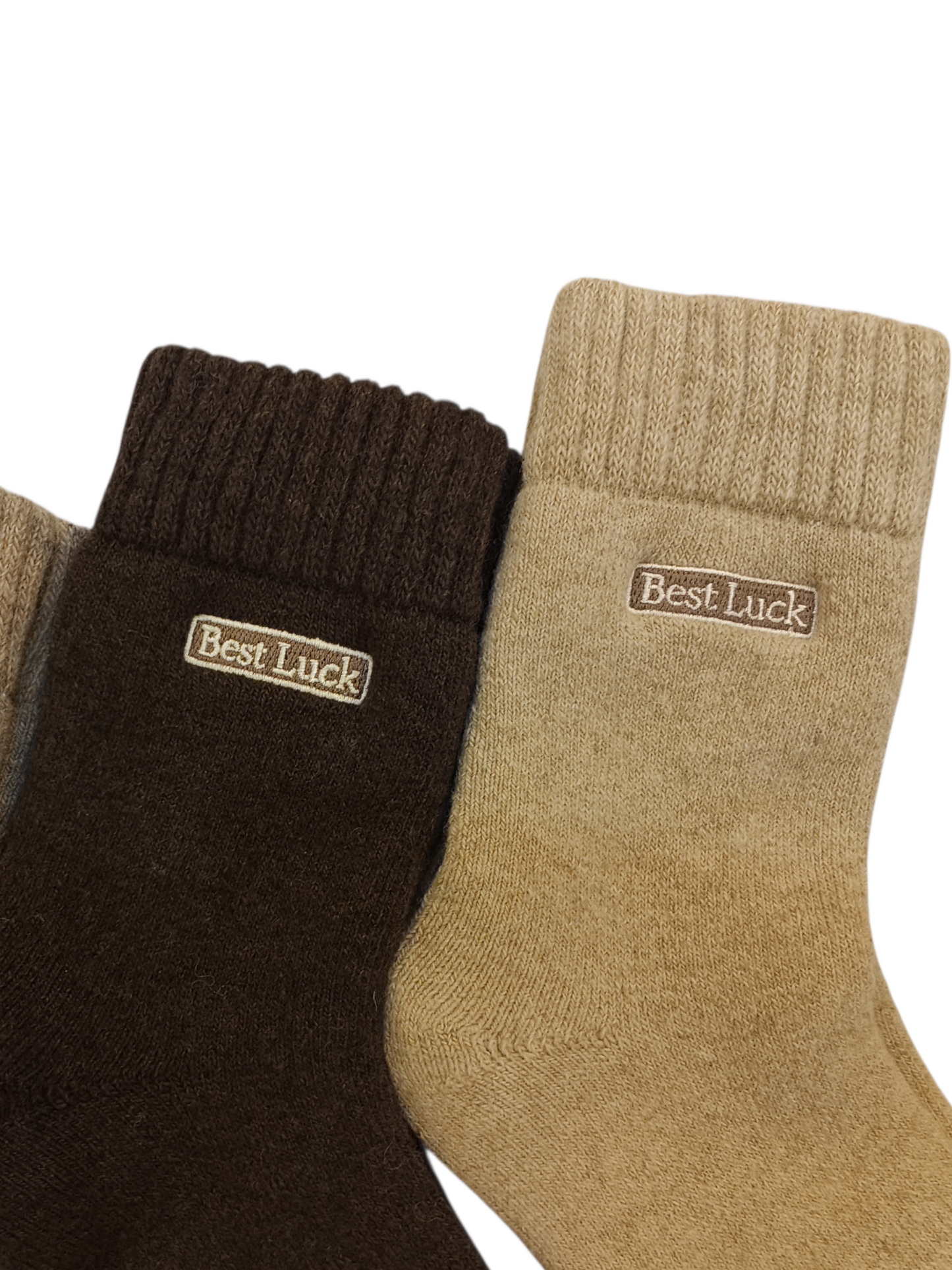 3 Pairs Unisex High-quality Wool Socks For Winter -  Multicolor (Dark brown, Light camel, Khaki) - Size 42-43