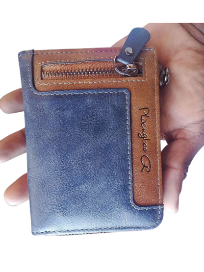 Men's Leather Wallet - Purse - LePidengbao - Navy