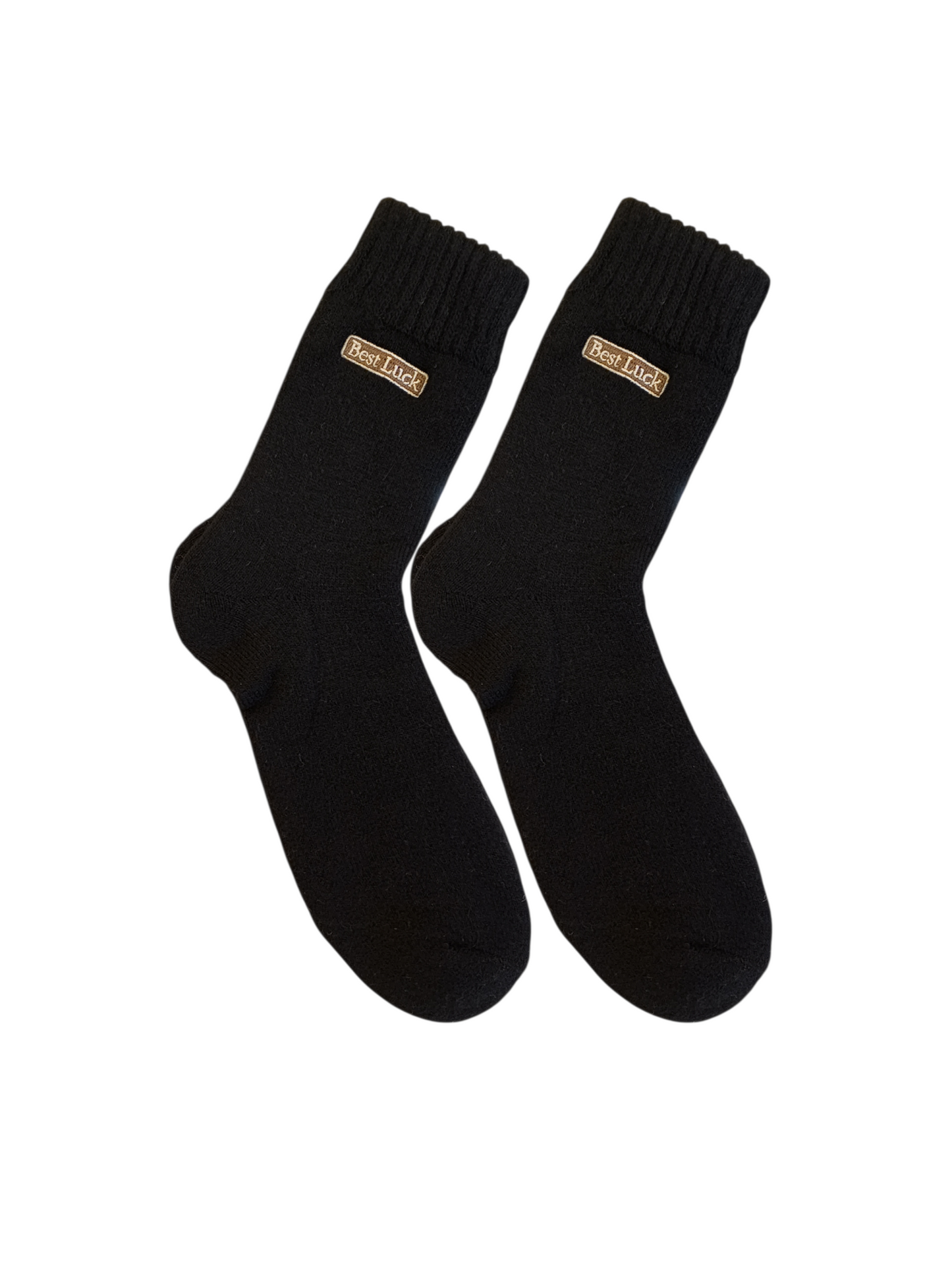 2 Pairs Unisex High-quality Wool Socks For Winter - Black - Size 43-45