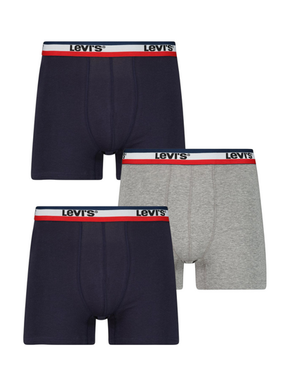 (Pack of 3) Authentic Levi's Men’s Boxers - Dark blue & Gray - L