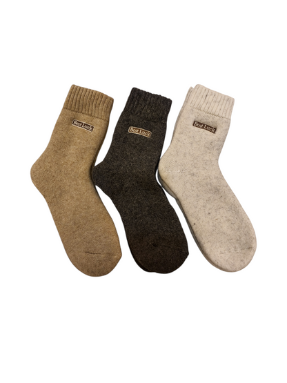 2 Pairs Unisex High-quality Wool Socks For Winter - Multicolor - Size 42-43