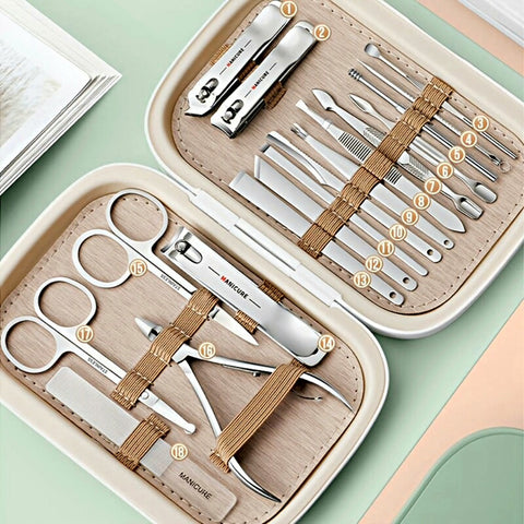 Professional 18-in-1 High-Quality Nail Care Kit for Men & Women | Stainless Steel Nail Clipper Set with Scissors