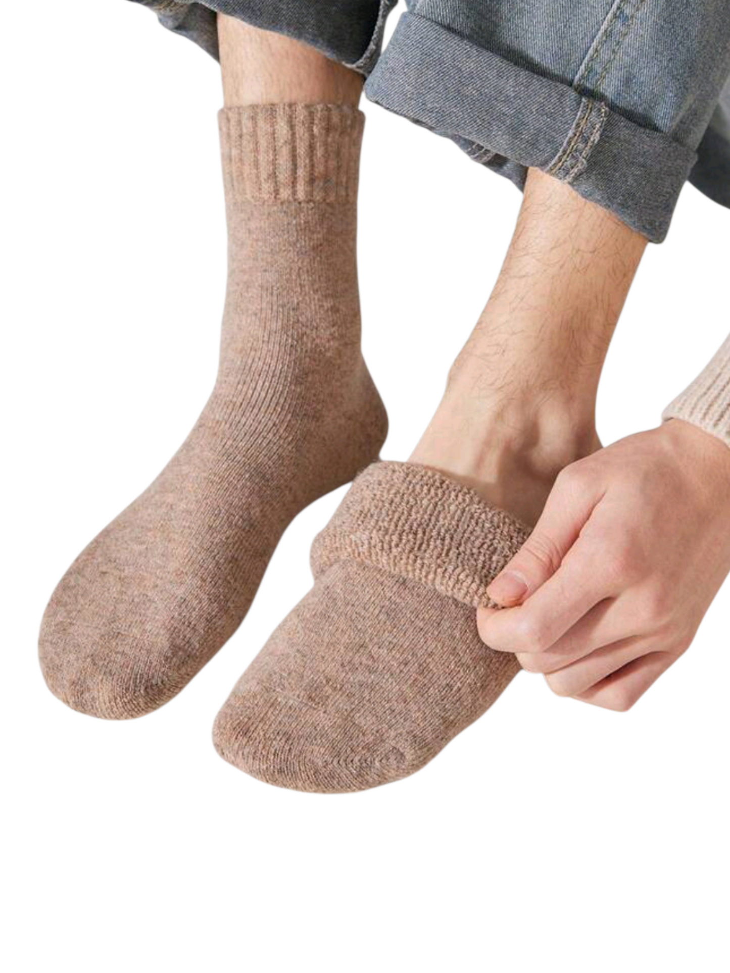 2 Pairs Unisex High-quality Wool Socks For Winter - Black - Size 43-45