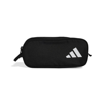 Black Adidas pouch with white Adidas logo 