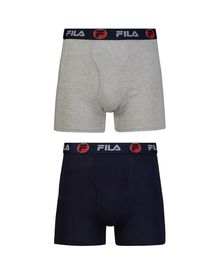 (Pack of 2) Authentic Fila Men’s Boxers - Dark blue & Light gray - L