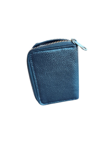 Credit Card Holder Wallet, Genuine Leather, Unisex, Small RFID Blocking, 20 Card Slots Organizer, Black