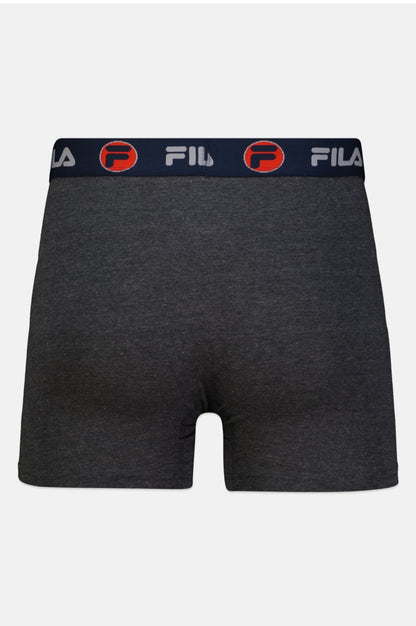 (Pack of 2) Authentic Fila Men’s Boxers - Dark gray & Red - L